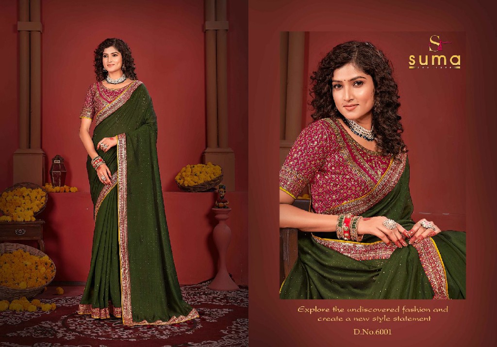 Suma Designer Avikya Wholesale Vichitra Fabrics Designer Sarees