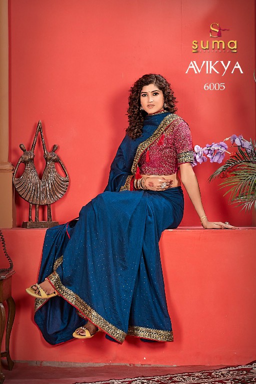 Suma Designer Avikya Wholesale Vichitra Fabrics Designer Sarees