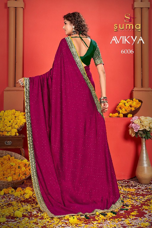 Suma Designer Avikya Wholesale Vichitra Fabrics Designer Sarees