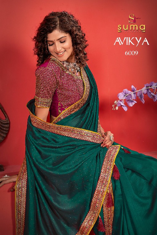 Suma Designer Avikya Wholesale Vichitra Fabrics Designer Sarees