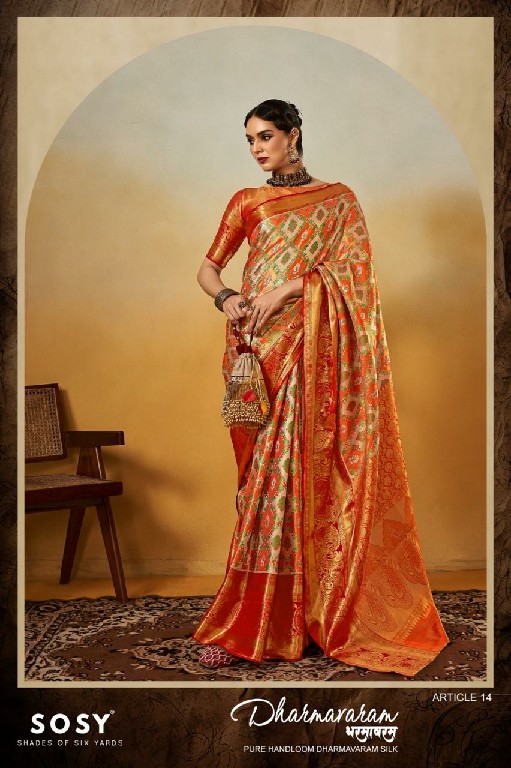 SOSY Dharmavaram Wholesale Designer Ethnic Indian Sarees