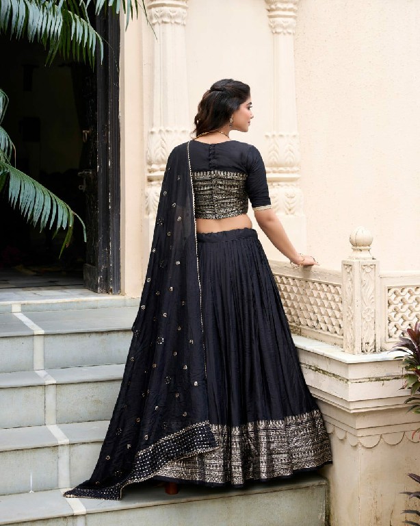 LNB Priyadarshi 1906 Wholesale Pure Chanderi Plain Lehenga with Intricate Zari Work Border Lehengas Choli