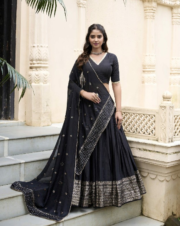 LNB Priyadarshi 1906 Wholesale Pure Chanderi Plain Lehenga with Intricate Zari Work Border Lehengas Choli