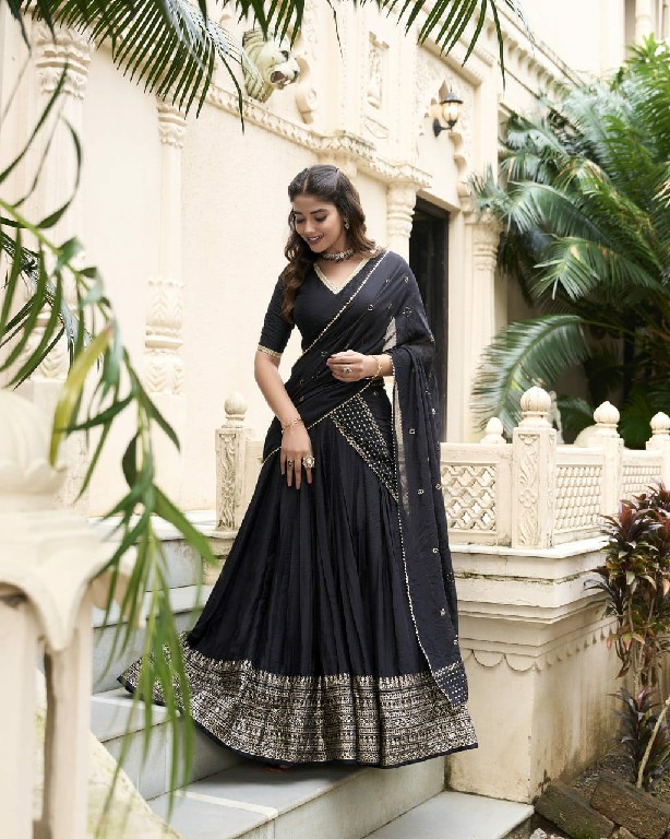LNB Priyadarshi 1906 Wholesale Pure Chanderi Plain Lehenga with Intricate Zari Work Border Lehengas Choli