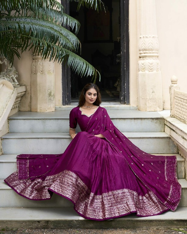 LNB Priyadarshi 1906 Wholesale Pure Chanderi Plain Lehenga with Intricate Zari Work Border Lehengas Choli