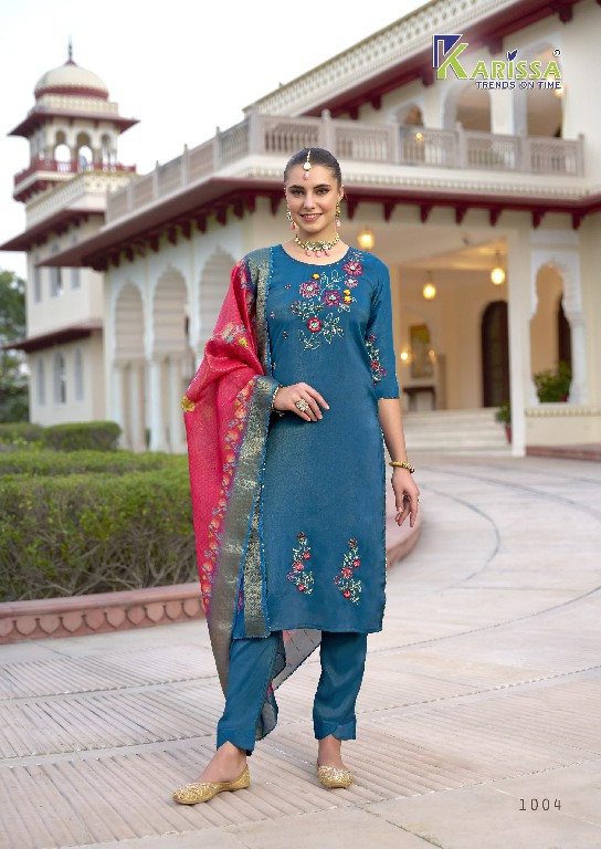 Karissa Mohini Wholesale Heavy Viscose Simar Top With Pant And Dupatta