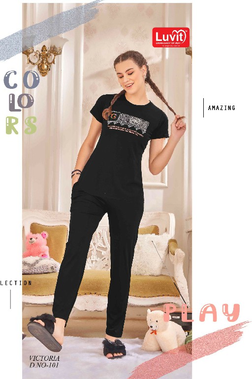 Luvit Victoria Wholesale Tencel Fabrics T-Shirt And Track Night Suits