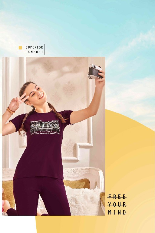 Luvit Victoria Wholesale Tencel Fabrics T-Shirt And Track Night Suits