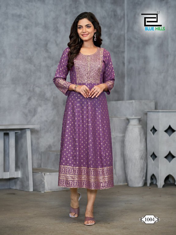 Blue Hills Womaniya Plus Vol-1 Wholesale Anarkali Gown With Embroidery Work Kurtis
