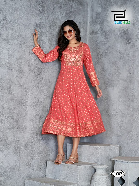Blue Hills Womaniya Plus Vol-1 Wholesale Anarkali Gown With Embroidery Work Kurtis