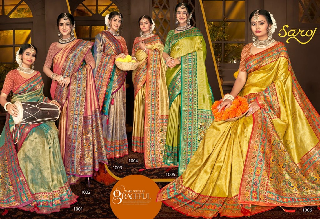 Saroj Dhadkan Tissue Saroski Vol-2 Wholesale Tissue Silk With Heavy Swaroski Work Sarees