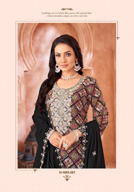 Alok Black Bunny Wholesale Viscose Reyon With Fancy Embroidery Dress Material