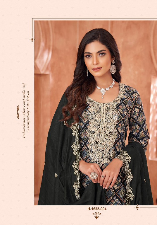 Alok Black Bunny Wholesale Viscose Reyon With Fancy Embroidery Dress Material