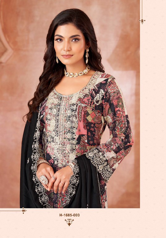 Alok Black Bunny Wholesale Viscose Reyon With Fancy Embroidery Dress Material