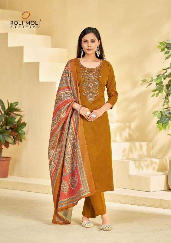 habiba by roli moli creation embroidery pashmina winter collection suits