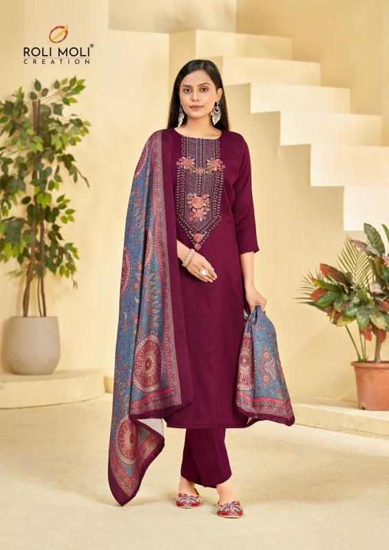 habiba by roli moli creation embroidery pashmina winter collection suits