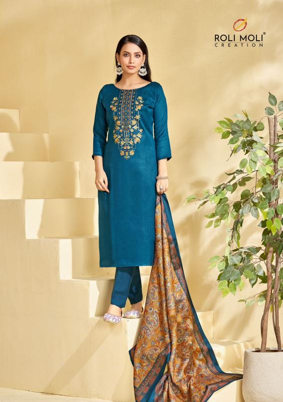 habiba by roli moli creation embroidery pashmina winter collection suits