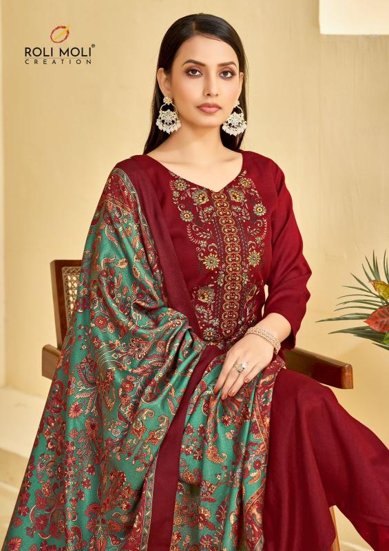 habiba by roli moli creation embroidery pashmina winter collection suits