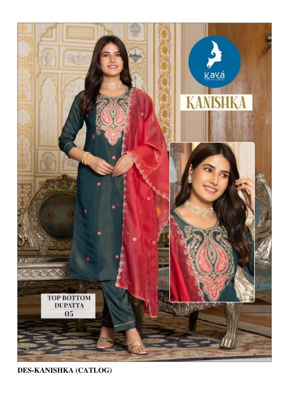 kanishka by kaya tissue shimmer readymade plus size trendy 3pcs dress