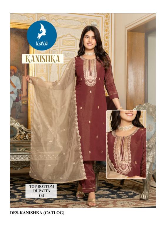 kanishka by kaya tissue shimmer readymade plus size trendy 3pcs dress