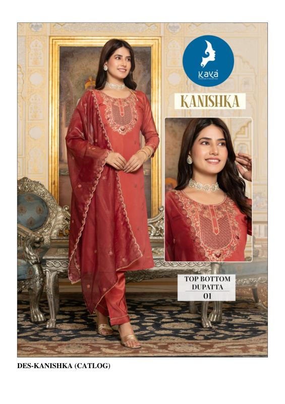 kanishka by kaya tissue shimmer readymade plus size trendy 3pcs dress
