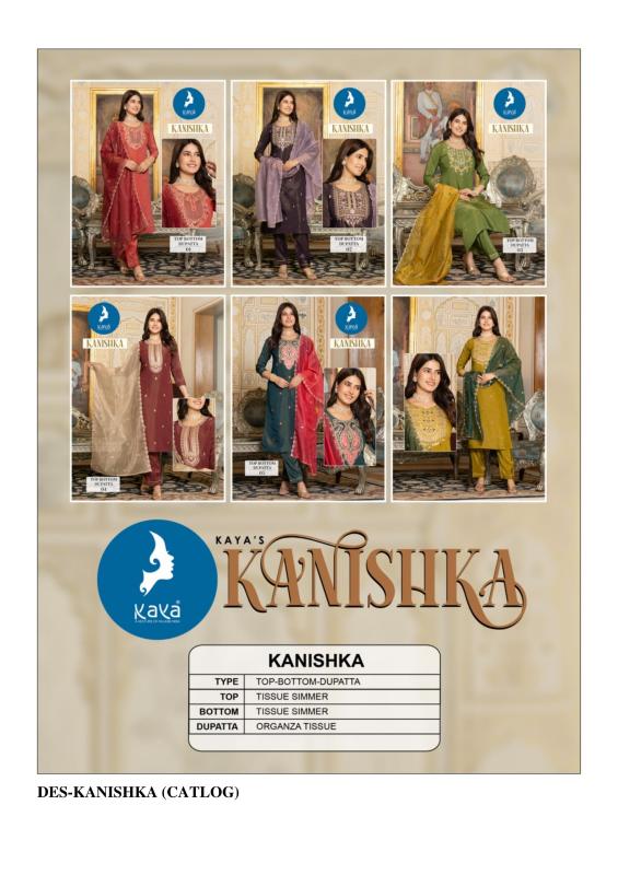 kanishka by kaya tissue shimmer readymade plus size trendy 3pcs dress