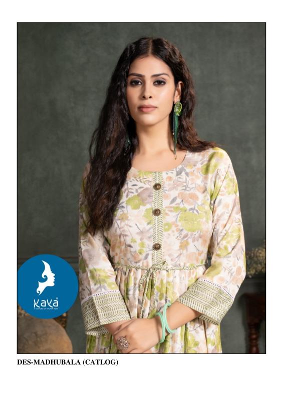 madhu bala by kaya capsule foil printed readymade plus size long kurti