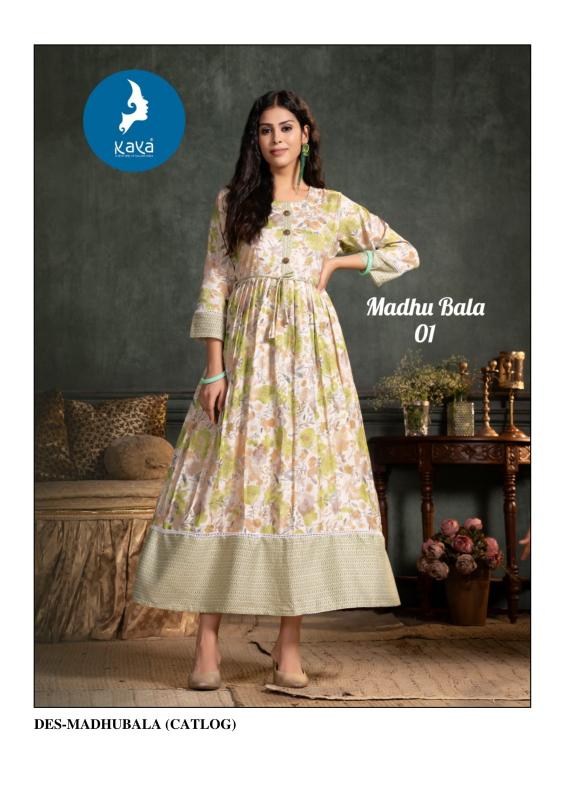 madhu bala by kaya capsule foil printed readymade plus size long kurti