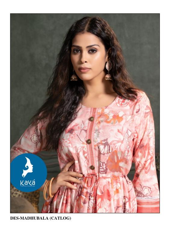 madhu bala by kaya capsule foil printed readymade plus size long kurti