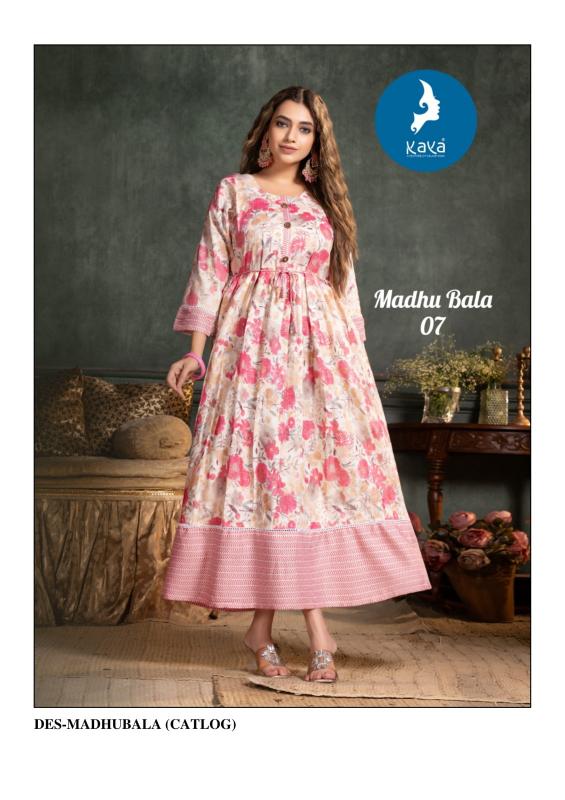 madhu bala by kaya capsule foil printed readymade plus size long kurti