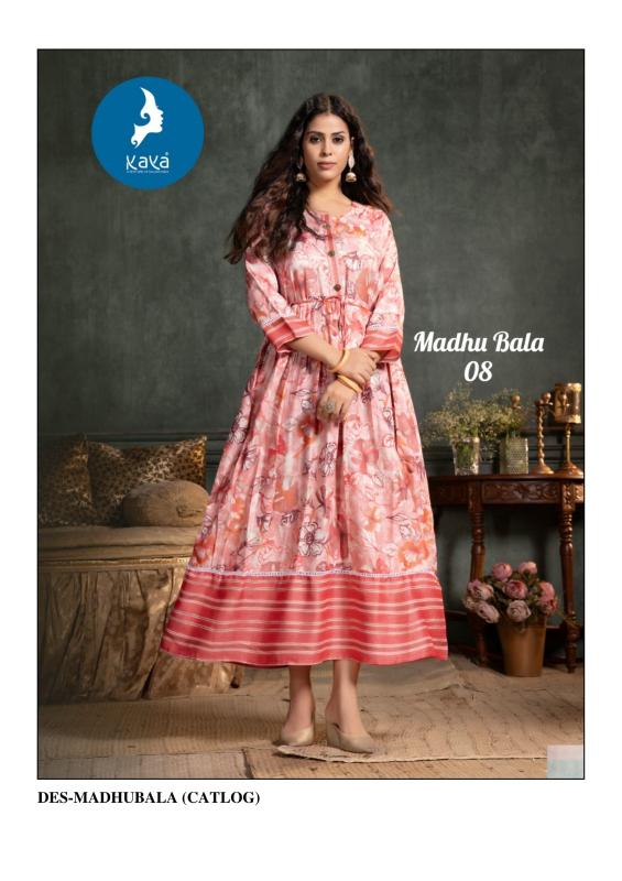 madhu bala by kaya capsule foil printed readymade plus size long kurti