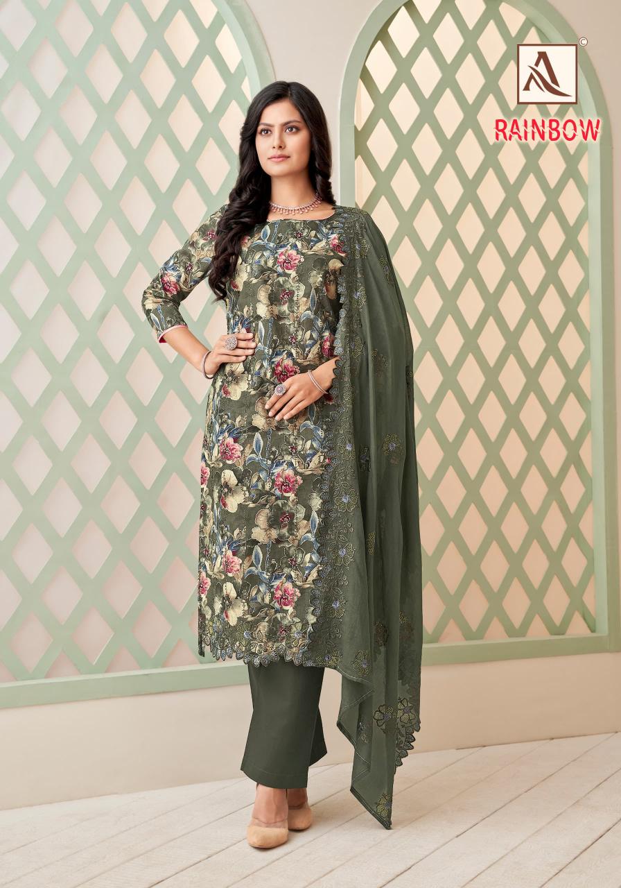 rainbow by alok suits cotton printed stylish 3pcs suits