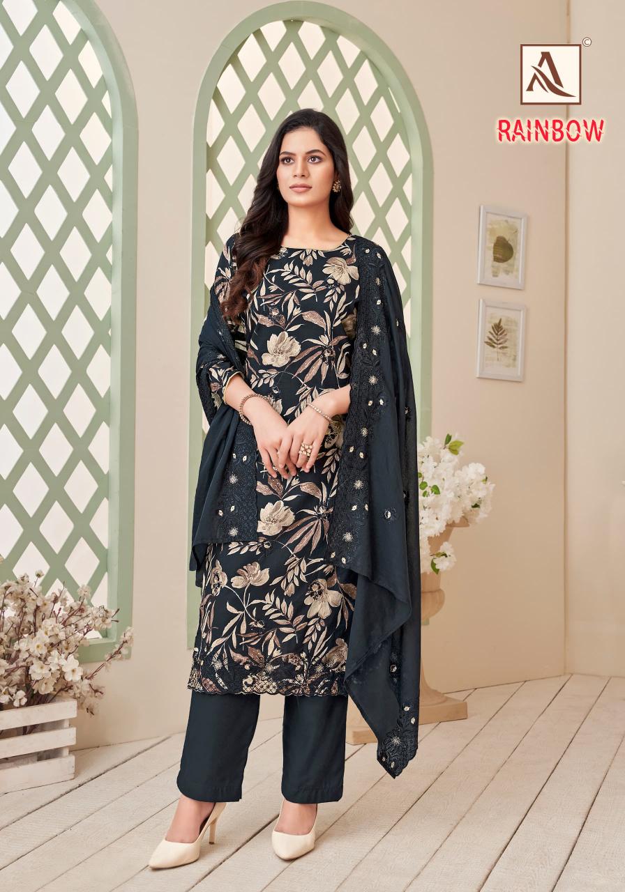 rainbow by alok suits cotton printed stylish 3pcs suits