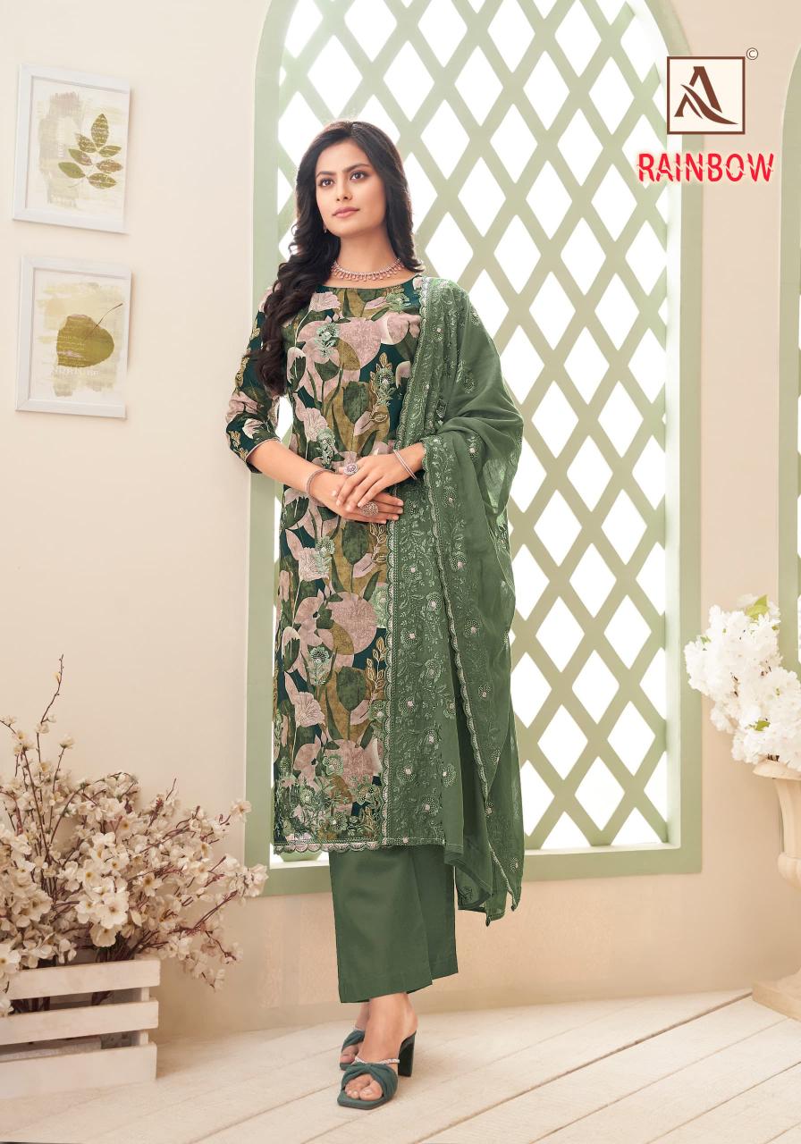 rainbow by alok suits cotton printed stylish 3pcs suits