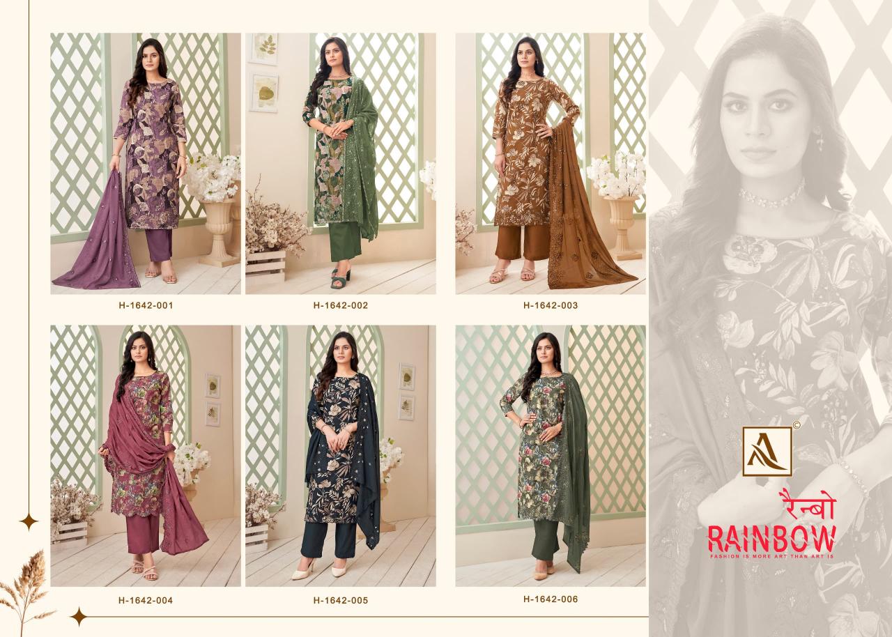 rainbow by alok suits cotton printed stylish 3pcs suits