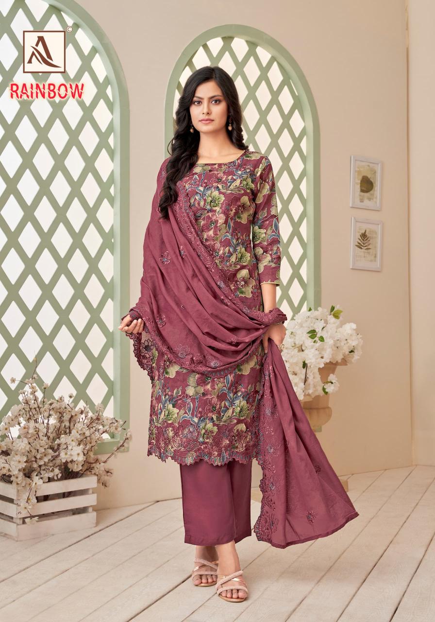 rainbow by alok suits cotton printed stylish 3pcs suits
