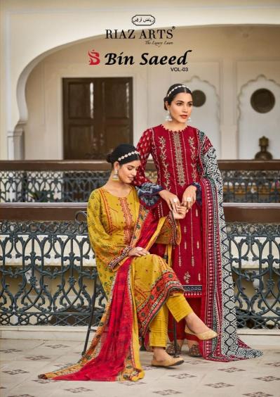 riaz artz bin saeed vol 3 pakistani printed cotton salwar suits