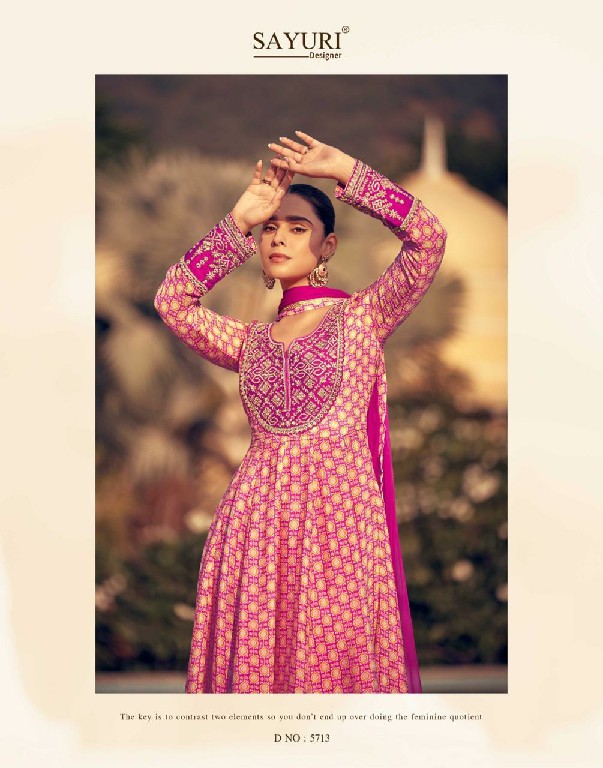 Sayuri Kasida Wholesale Premium Real Chinon Silk Free Size Stitched Suits