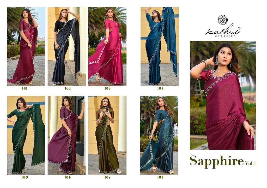 Kashvi Sapphire Vol-1 Wholesale Soft Silk With Jharkan Work Festive Sarees