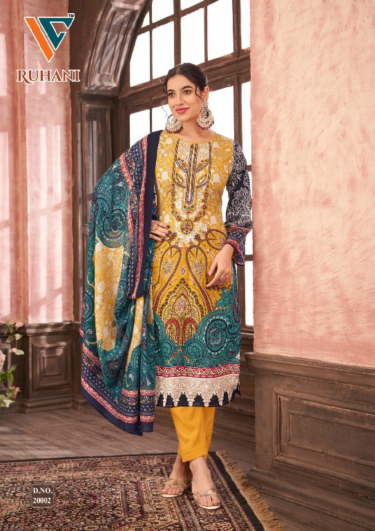 Vandana Ruhani Vol-20 Wholesale Embroidery Neck Work Dress Material