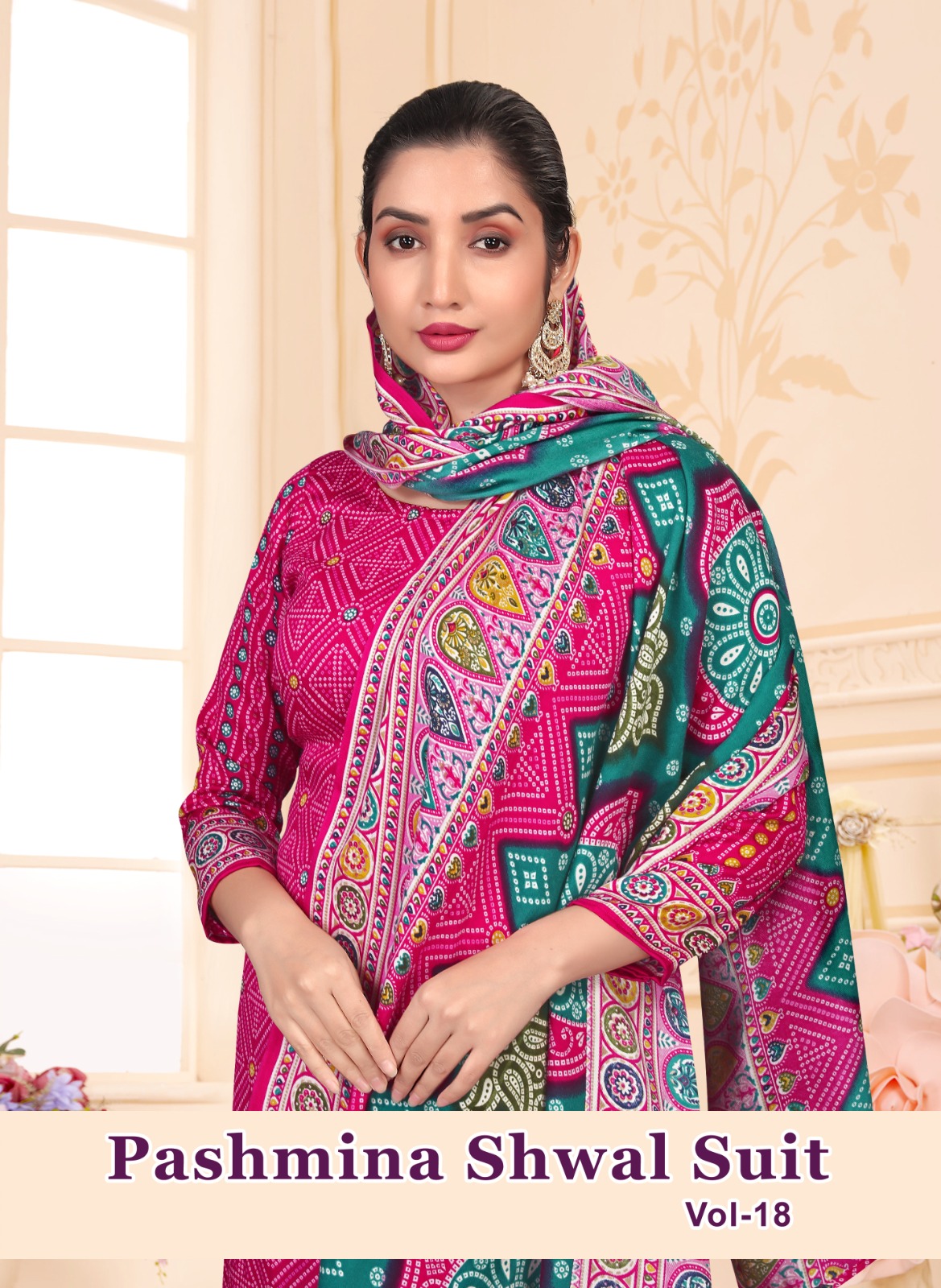 SAT Pashmina Shawl Suit Vol-18 Wholesale Pashmina Winter Dress Material