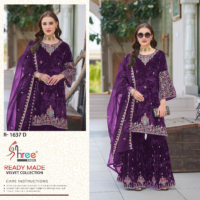 Shree Fabs R-1637 Wholesale 11000 Velvet Readymade Pakistani Concept Suits