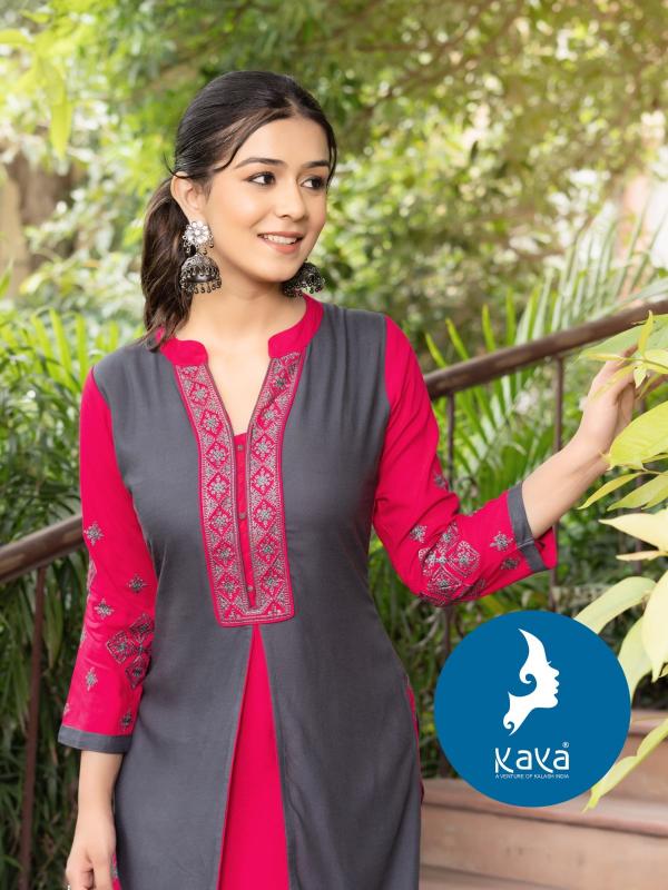 kaya lashkara unique style fullstitch rayon long kurti online
