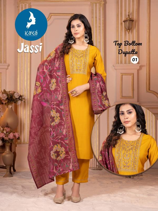 kaya jassi unique design roman silk plus size readymade suits