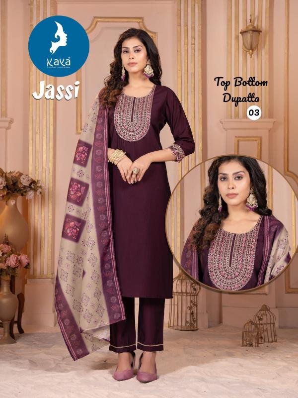 kaya jassi unique design roman silk plus size readymade suits