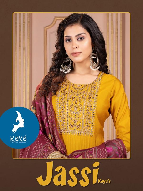 kaya jassi unique design roman silk plus size readymade suits