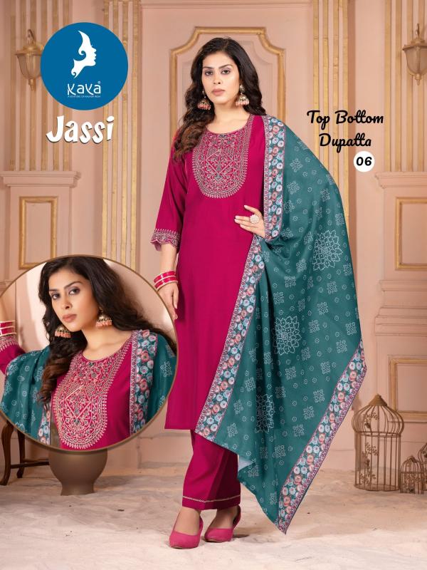 kaya jassi unique design roman silk plus size readymade suits