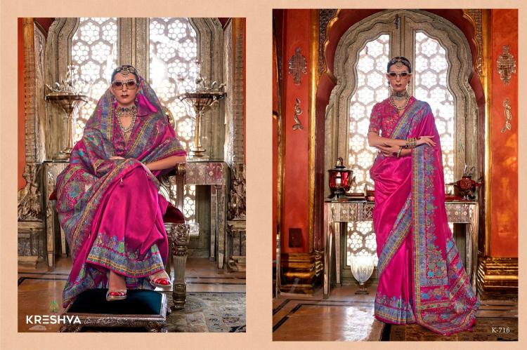 kreshva padmaja 713-718 luxury print high quality festival wear saree