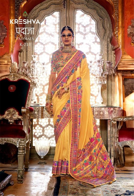 kreshva padmaja 713-718 luxury print high quality festival wear saree