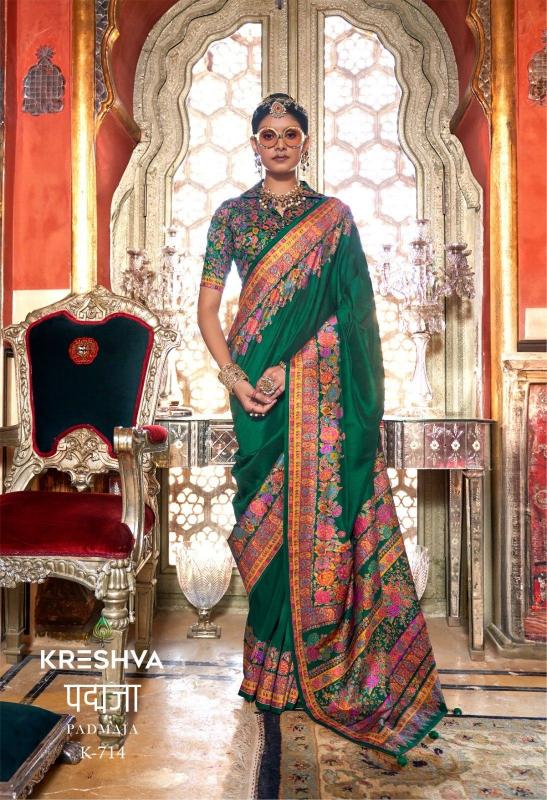 kreshva padmaja 713-718 luxury print high quality festival wear saree